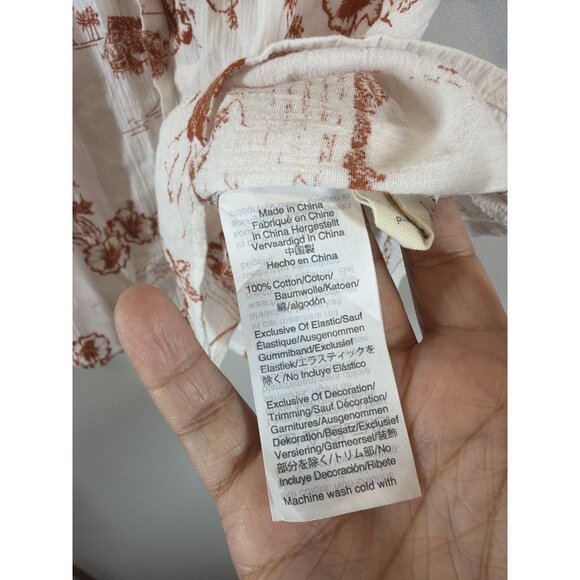 Madewell Smocked Button Down Top in Paradise Voile Size Small Short Sleeve - Picture 4 of 9